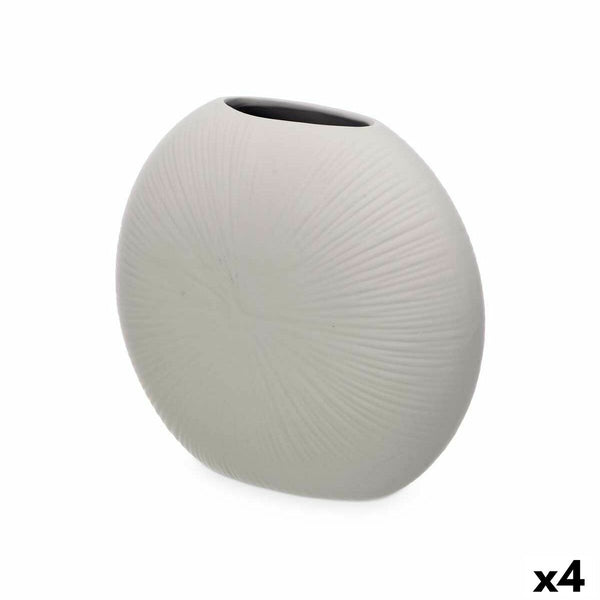 Vase Gift Decor Grau aus Keramik kreisförmig 29 x 26 x 11 cm (4 Stück)