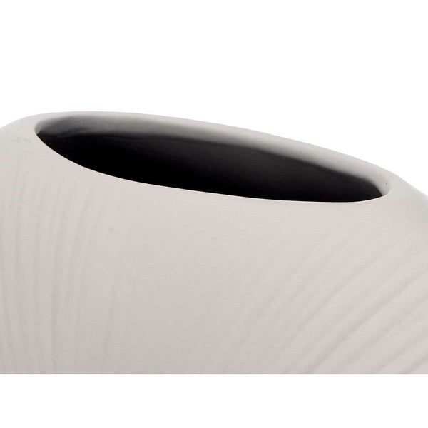 Vase Gift Decor Grau aus Keramik kreisförmig 29 x 26 x 11 cm (4 Stück)