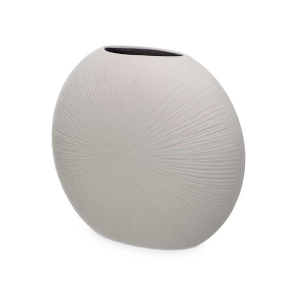 Vase Gift Decor Grau aus Keramik kreisförmig 36 x 34 x 16 cm (2 Stück)