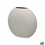 Vase Gift Decor Grau aus Keramik kreisförmig 36 x 34 x 16 cm (2 Stück)