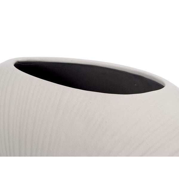 Vase Gift Decor Grau aus Keramik kreisförmig 36 x 34 x 16 cm (2 Stück)