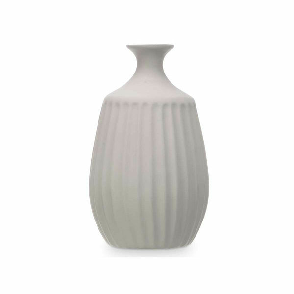 Vase Gift Decor Grau aus Keramik Streifen 19 x 31 x 19 cm (4 Stück)