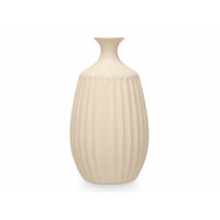 Vase Gift Decor Beige aus Keramik Streifen 21 x 39 x 21 cm (2 Stück)