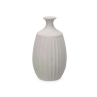 Vase Gift Decor Grau aus Keramik Streifen 21 x 39 x 21 cm (2 Stück)