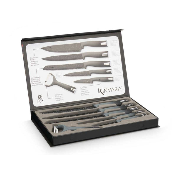 Messerset Kinvara Schwarz Edelstahl Polypropylen 6 Stücke (6 Stück)