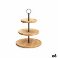 Obstschale Kinvara Schwarz natürlich Metall Bambus 25 x 37 x 25 cm (6 Stück)