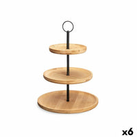 Obstschale Kinvara Schwarz natürlich Metall Bambus 25 x 37 x 25 cm (6 Stück)