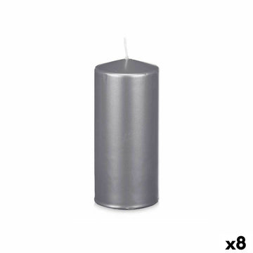 Kerze Acorde Silberfarben 9 x 20 x 9 cm (8 Stück)