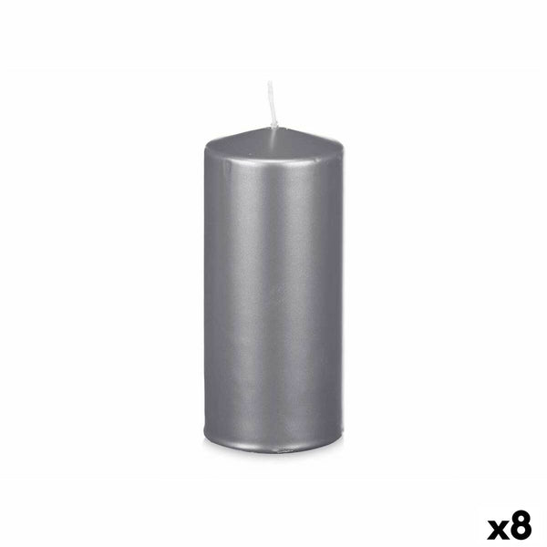 Kerze Acorde Silberfarben 9 x 20 x 9 cm (8 Stück)