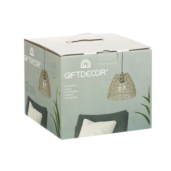 Deckenlampe natürlich Rattan Konisch 25 x 21 x 25 cm (2 Stück)