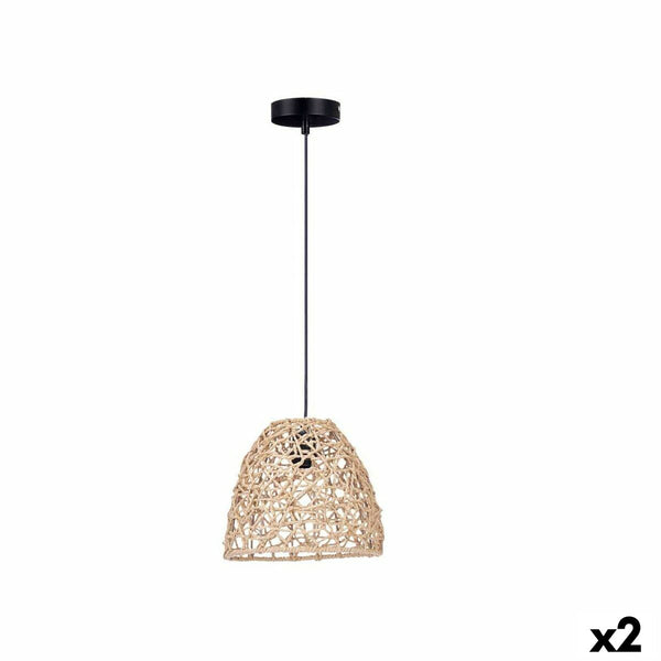 Deckenlampe natürlich Rattan Konisch 25 x 21 x 25 cm (2 Stück)