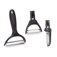Schäler-Set Kinvara Metall Edelstahl Polypropylen ABS 14,5 x 22 x 2,5 cm Austauschbare Aufsätze 3 Stücke (24 Stück)