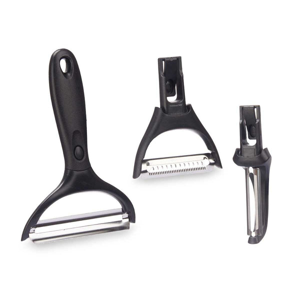 Schäler-Set Kinvara Metall Edelstahl Polypropylen ABS 14,5 x 22 x 2,5 cm Austauschbare Aufsätze 3 Stücke (24 Stück)