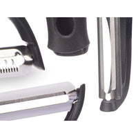 Schäler-Set Kinvara Metall Edelstahl Polypropylen ABS 14,5 x 22 x 2,5 cm Austauschbare Aufsätze 3 Stücke (24 Stück)