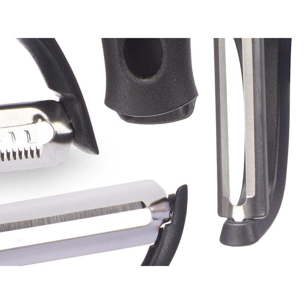 Schäler-Set Kinvara Metall Edelstahl Polypropylen ABS 14,5 x 22 x 2,5 cm Austauschbare Aufsätze 3 Stücke (24 Stück)