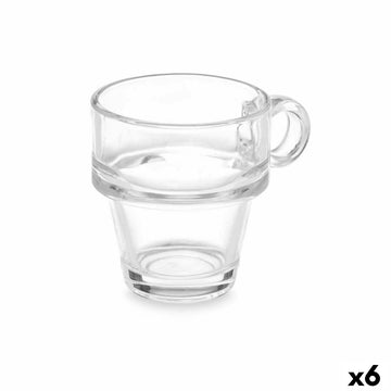 Satz von Kaffeetassen Vivalto Z908-4/BHA6 Z908-4/BHA6 Durchsichtig Glas 90 ml (6 Stück)
