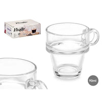 Satz von Kaffeetassen Vivalto Durchsichtig Glas 90 ml (6 Stück)