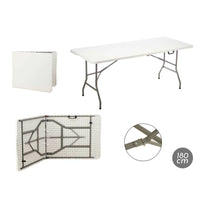 Table Klapptisch Weiß Grau Polyäthylen 180 x 70 x 74 cm