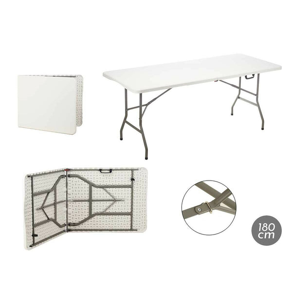 Table Klapptisch Weiß Grau Polyäthylen 180 x 70 x 74 cm