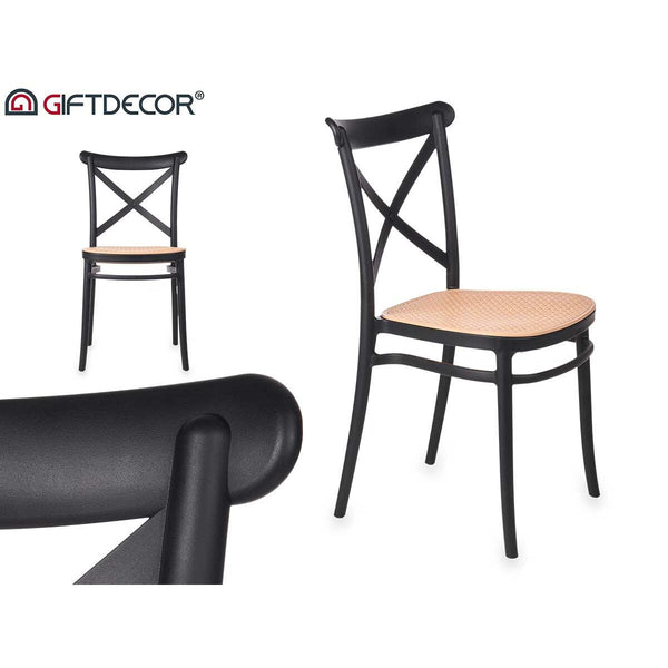 Stuhl Gift Decor Schwarz Beige 4 Stück