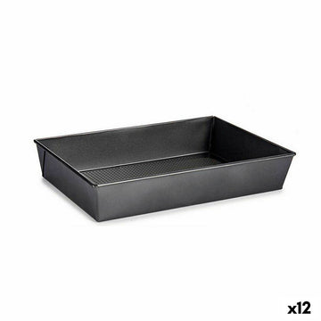 rechteckige Backform Kinvara CK31470 CK31470 Dunkelgrau Metall Kohlenstoffstahl 24 x 6,5 x 36,5 cm 36,5 x 6 x 24 cm (12 Stück)