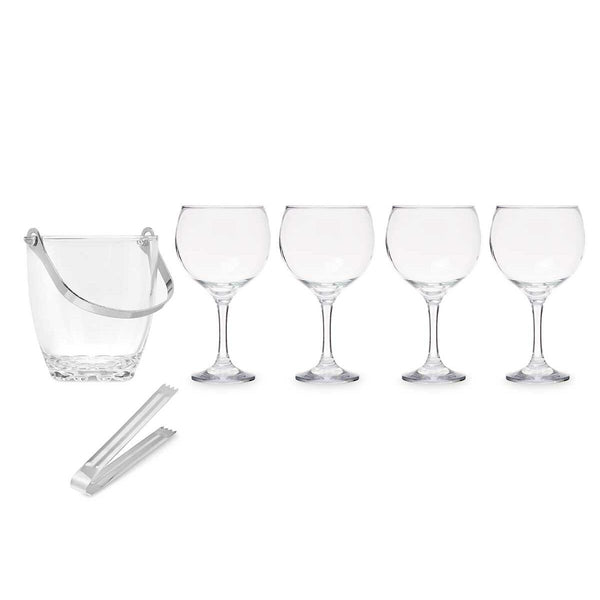 Eiskübel Vivalto 11444 11444 Durchsichtig Metall Kristall 14,5 x 12 x 12,5 cm 4x (10,5 x 20 cm) 36 x 21,5 x 23,5 cm Gläser (2 St