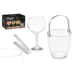 Eiskübel Vivalto 11444 11444 Durchsichtig Metall Kristall 14,5 x 12 x 12,5 cm 4x (10,5 x 20 cm) 36 x 21,5 x 23,5 cm Gläser (2 St