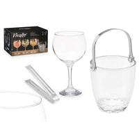 Eiskübel Vivalto 11444 11444 Durchsichtig Metall Kristall 14,5 x 12 x 12,5 cm 4x (10,5 x 20 cm) 36 x 21,5 x 23,5 cm Gläser (2 St