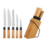 Messerset mit Holzhalterung Kinvara KT171028A 6PCS natürlich Bambus Stahl (4 Stück)