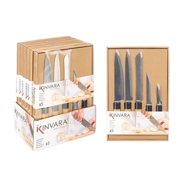 Messerset Kinvara Braun Metall Bambus (12 Stück)