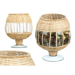 Kerzenschale Gift Decor Durchsichtig natürlich Glas Rattan 18 x 22 x 18 cm (6 Stück)