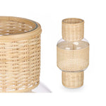 Kerzenschale Gift Decor Durchsichtig natürlich Glas Rattan 18 x 38 x 18 cm (4 Stück)