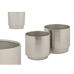 Blumentopfset 40055-S Silberfarben Eisen 18 x 16,5 x 18 cm 16 x 15,5 x 16 cm (6 Stück)