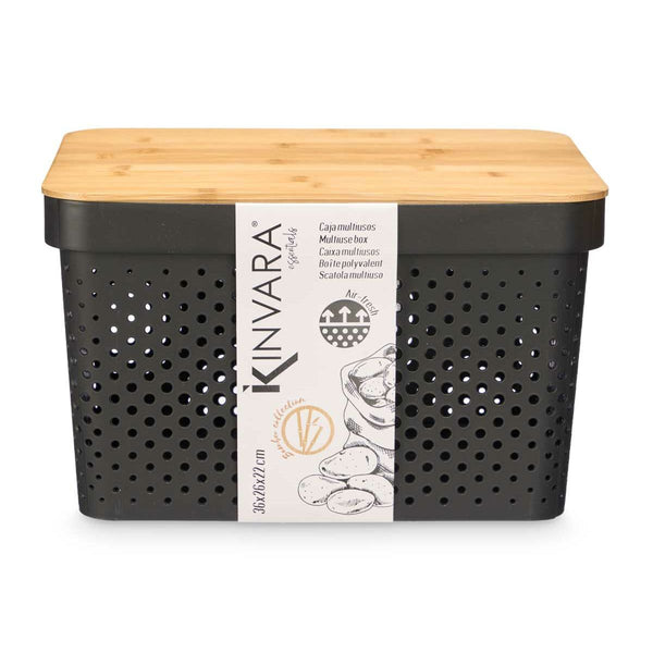 Mehrzweckbox Kinvara Braun Schwarz Bambus Polypropylen (4 Stück)