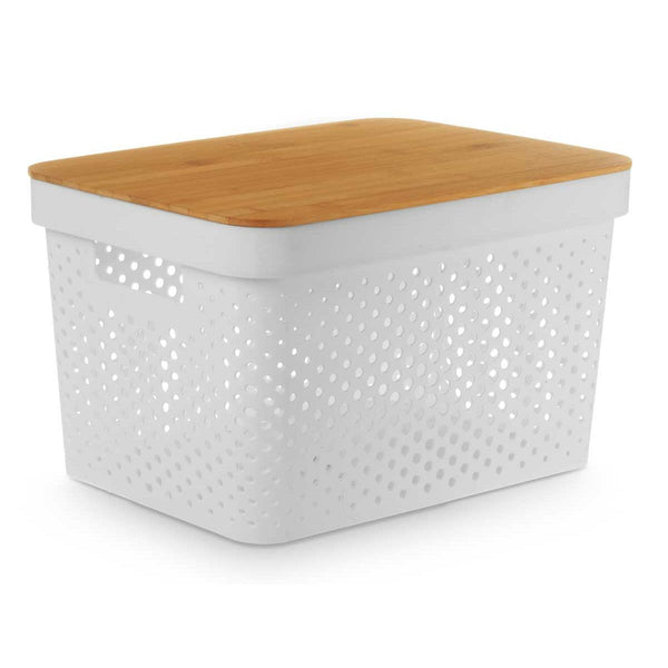 Mehrzweckbox Kinvara Weiß Braun Bambus Polypropylen (4 Stück)