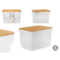 Mehrzweckbox Kinvara Weiß Braun Bambus Polypropylen (4 Stück)