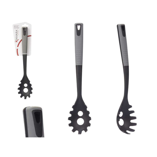 Spaghettilöffel Kinvara Schwarz Grau TPR PBT 7 x 34 x 4 cm (12 Stück)