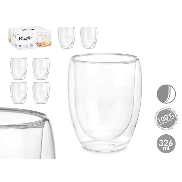 Wasserglas Vivalto Durchsichtig Borosilikatglas 326 ml (6 Stück)