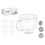 Tasse Kaffee und Tee Vivalto OCT-DG2397 OCT-DG2397 Durchsichtig Borosilikatglas 140 ml (6 Stück)
