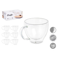Tasse Kaffee und Tee Vivalto OCT-DG2397 OCT-DG2397 Durchsichtig Borosilikatglas 140 ml (6 Stück)
