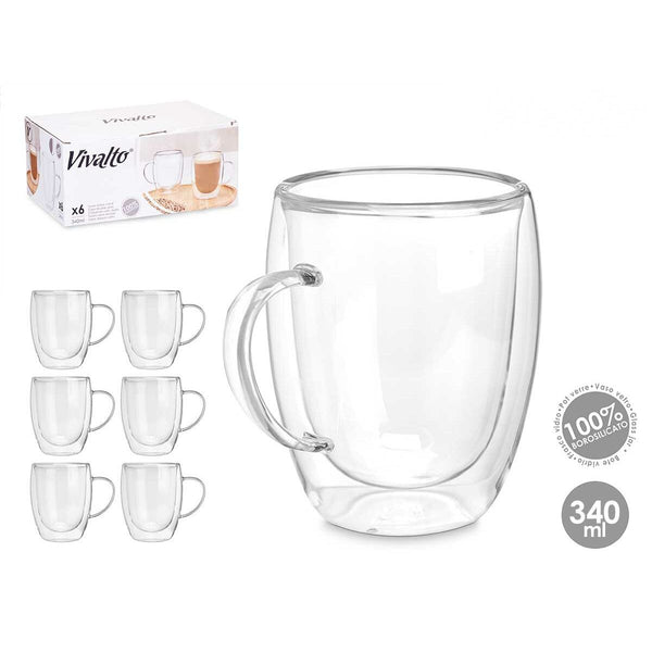 Henkelbecher Vivalto OCT-DG2225L OCT-DG2225L Durchsichtig 340 ml (6 Stück)