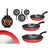 Pfannen-Set Kinvara 2 Schwarz Rot Aluminium Bakelit 20 x 4 cm 28 x 5 cm 24 x 4,5 cm (6 Stück)