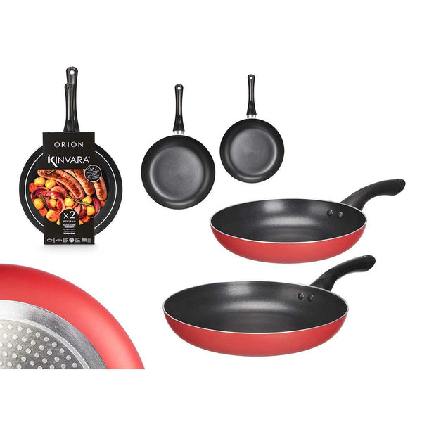Pfannen-Set Kinvara Schwarz Rot Aluminium Bakelit 22,5 X 4,3 cm 26 x 4,7 cm 26,5 x 44 x 8,5 cm (6 Stück)
