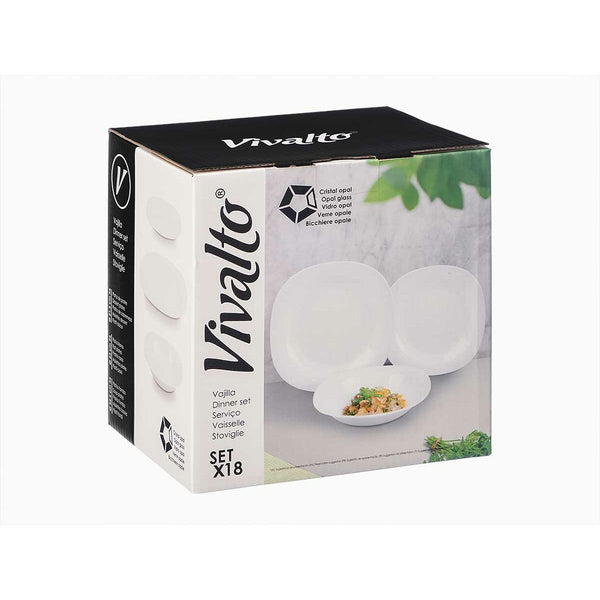 Geschirr-Set Vivalto F-LFP95-85-90 F-LFP95-85-90 Weiß Opalglas (2 Stück)