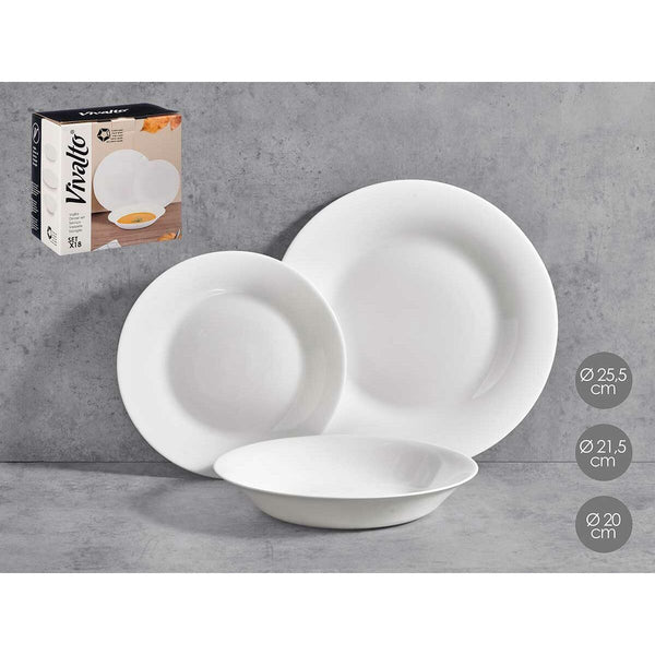 Geschirr-Set Vivalto F-LP100-80-85 F-LP100-80-85 Weiß Opalglas (2 Stück)