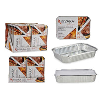 Lebensmittelschalen-Set Kinvara Silberfarben Aluminium 21 x 6 x 30,5 cm 12 Stück
