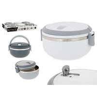 Lunchbox Kinvara SW8034A-1 1 Weiß Grau Anthrazit Edelstahl Polypropylen 700 ml 16 x 9 x 14,5 cm (6 Stück)