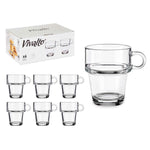 Tasse Kaffee und Tee Vivalto Z908-9/BHA6 Z908-9/BHA6 Durchsichtig Glas 270 ml (6 Stück)
