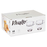 Tasse Kaffee und Tee Vivalto Z908-9/BHA6 Z908-9/BHA6 Durchsichtig Glas 270 ml (6 Stück)