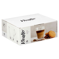 Tasse Kaffee und Tee Vivalto 1 1 Durchsichtig Glas 280 ml (6 Stück)